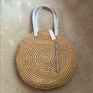 Large Rebecca Minkoff Straw Circle Tote